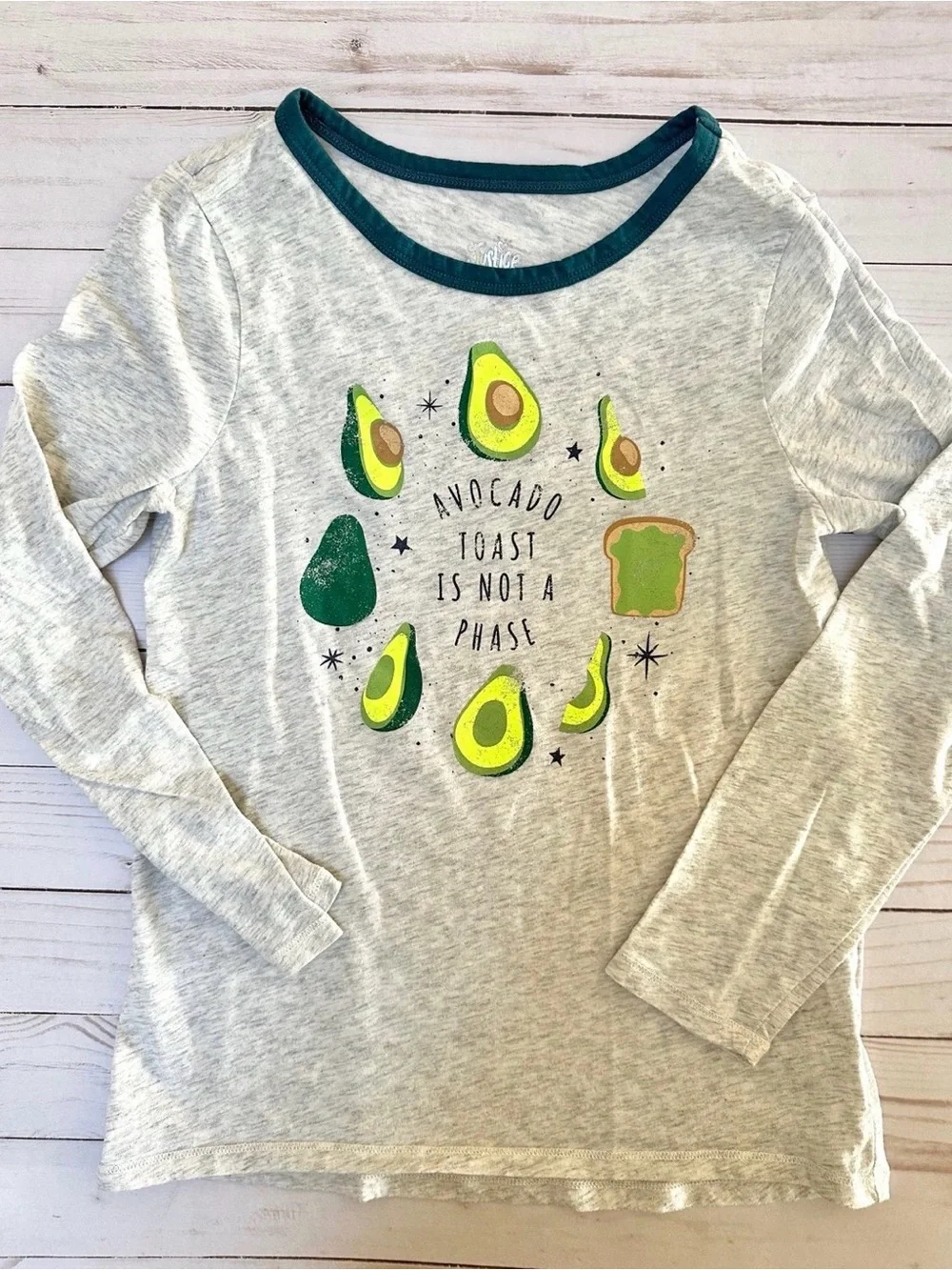 Girls Avocado Toast Long Sleeve T-shirt (size 8)